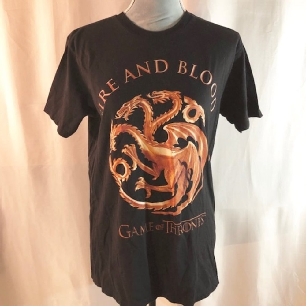 Fire and Blood Game of Thrones Big Logo T-shirt